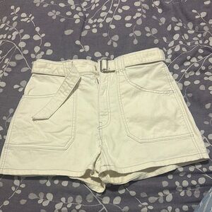 Club Monaco Cream (off-white) High Waist Denim Shorts